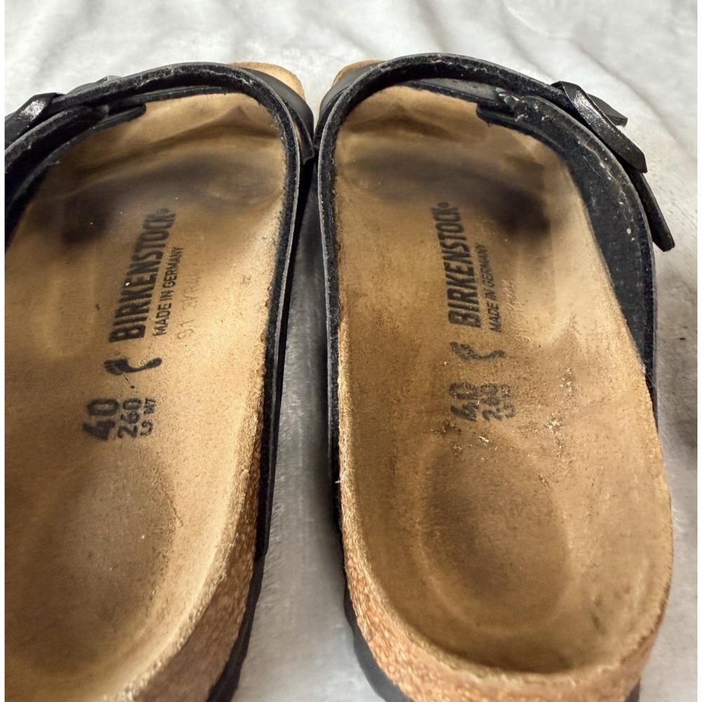 Birkenstock Arizona Sz 40 Womens 9 Mens 7 Black Leather - Picture 9 of 9